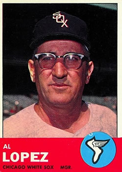 1963 Topps Baseball Cards      458     Al Lopez MG